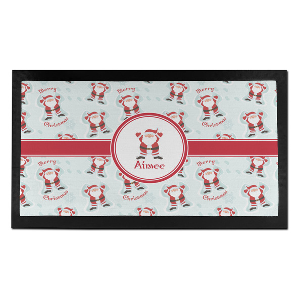 Custom Santa Clause Making Snow Angels Bar Mat - Small (Personalized)
