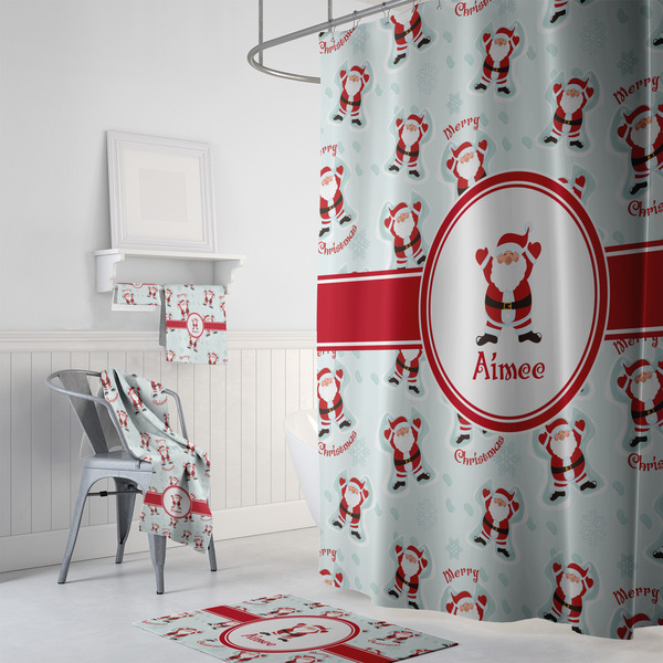 Santa Clause Making Snow Angels Bath Towel Sets - 3-piece - In Context