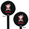 Santa Clause Making Snow Angels Black Plastic 5.5" Stir Stick - Double Sided - Round - Front & Back