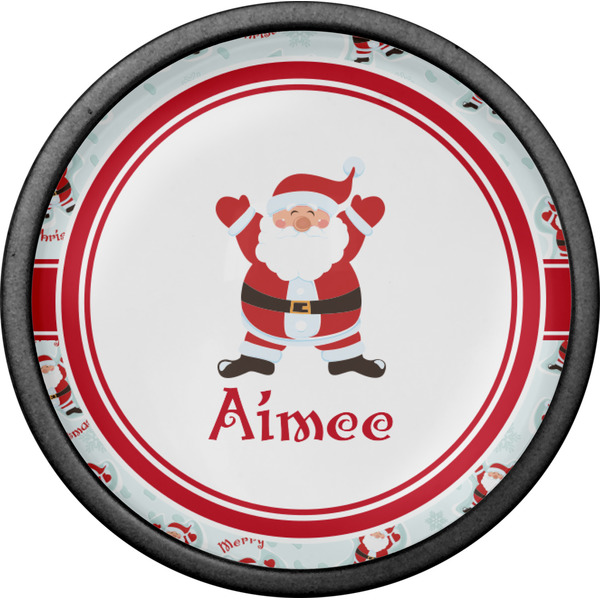 Santa Clause Making Snow Angels Cabinet Knob - Black - Front