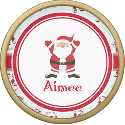 Santa Clause Making Snow Angels Cabinet Knob - Gold (Personalized)