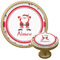 Santa Clause Making Snow Angels Cabinet Knob - Gold (Personalized)