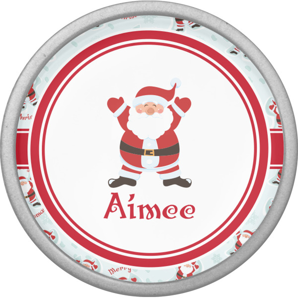 Santa Clause Making Snow Angels Cabinet Knob - Nickel - Front