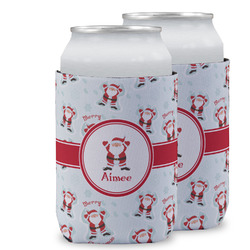 Santa Clause Making Snow Angels Can Cooler (12 oz) w/ Name or Text