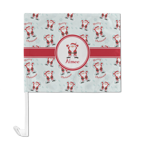 Santa Clause Making Snow Angels Car Flag - Large - FRONT