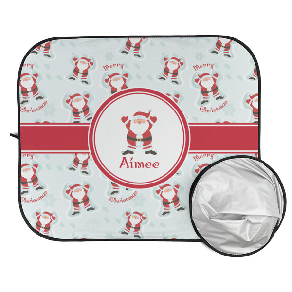 Santa Clause Making Snow Angels Car Sun Shades - FOLDED & UNFOLDED