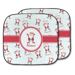 Santa Clause Making Snow Angels Car Sun Shade - Two Piece (Personalized)