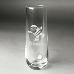 Santa Clause Making Snow Angels Champagne Flute - Stemless Engraved - Single (Personalized)