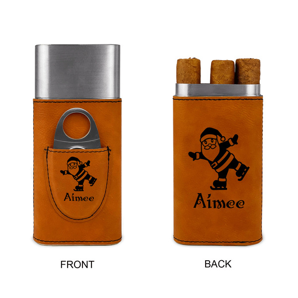 Santa Clause Making Snow Angels Cigar Case with Cutter - Double Sided - Approval