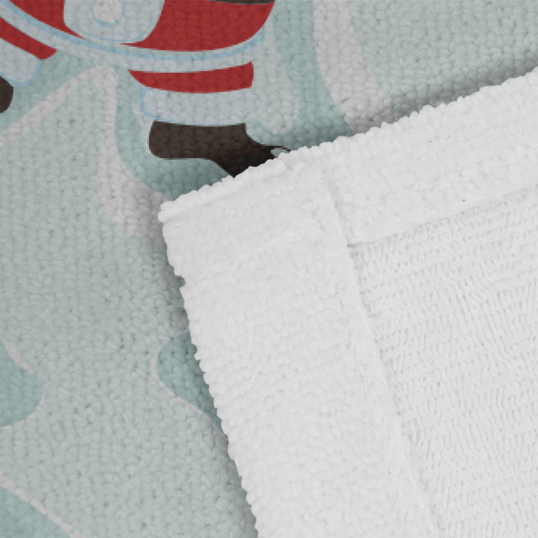 Santa Clause Making Snow Angels Close up of Fabric