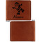 Santa Clause Making Snow Angels Cognac Leatherette Bifold Wallets - Front and Back Single Sided - Apvl