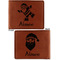 Santa Clause Making Snow Angels Cognac Leatherette Bifold Wallets - Front and Back