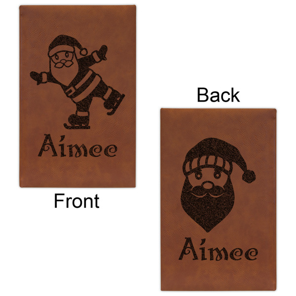 Santa Clause Making Snow Angels Cognac Leatherette Journal - Double Sided - Apvl