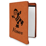 Santa Clause Making Snow Angels Leatherette Zipper Portfolio with Notepad - Double Sided (Personalized)