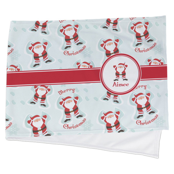 Custom Santa Clause Making Snow Angels Cooling Towel (Personalized)