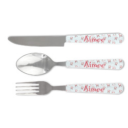 Santa Clause Making Snow Angels Cutlery Set (Personalized)