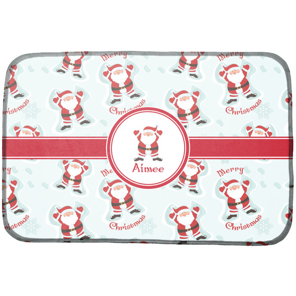 Custom Santa Clause Making Snow Angels Dish Drying Mat w/ Name or Text