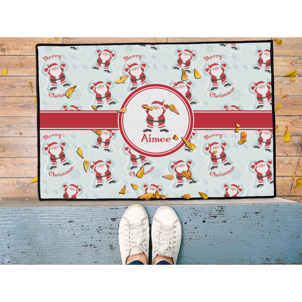 Santa Clause Making Snow Angels Door Mat - LIFESTYLE (Med)