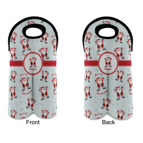 Santa Clause Making Snow Angels Double Wine Tote - APPROVAL (new)