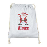 Santa Clause Making Snow Angels Drawstring Backpack - Sweatshirt Fleece - Double Sided (Personalized)