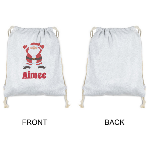 Santa Clause Making Snow Angels Drawstring Backpacks - Sweatshirt Fleece - Single Sided - APPROVAL