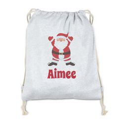 Santa Clause Making Snow Angels Drawstring Backpack - Sweatshirt Fleece - Single Sided (Personalized)