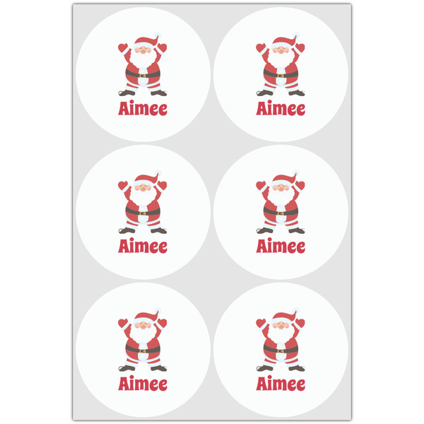 Santa Clause Making Snow Angels Drink Topper - Large - Set of 6