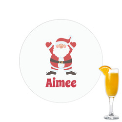Santa Clause Making Snow Angels Printed Drink Topper - 2.15" (Personalized)