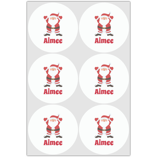 Santa Clause Making Snow Angels Drink Topper - XLarge - Set of 6