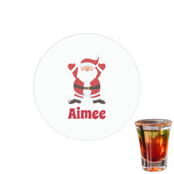 Santa Clause Making Snow Angels Printed Drink Topper - 1.5" (Personalized)