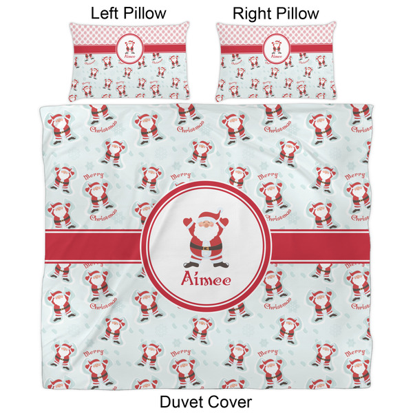 Santa Clause Making Snow Angels Duvet Cover Set - King - Approval