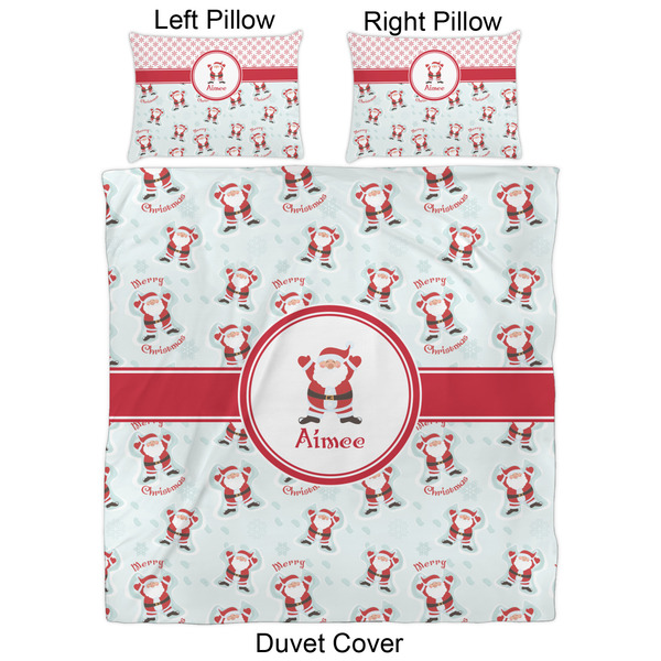 Santa Clause Making Snow Angels Duvet Cover Set - Queen - Approval