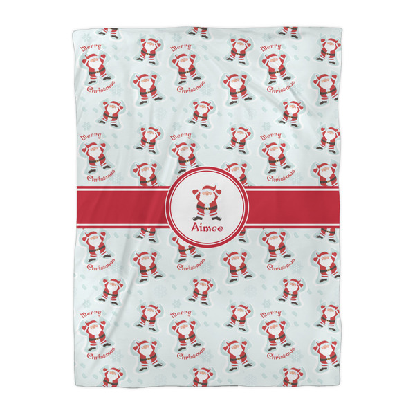 Santa Clause Making Snow Angels Duvet Cover - Twin XL - Front