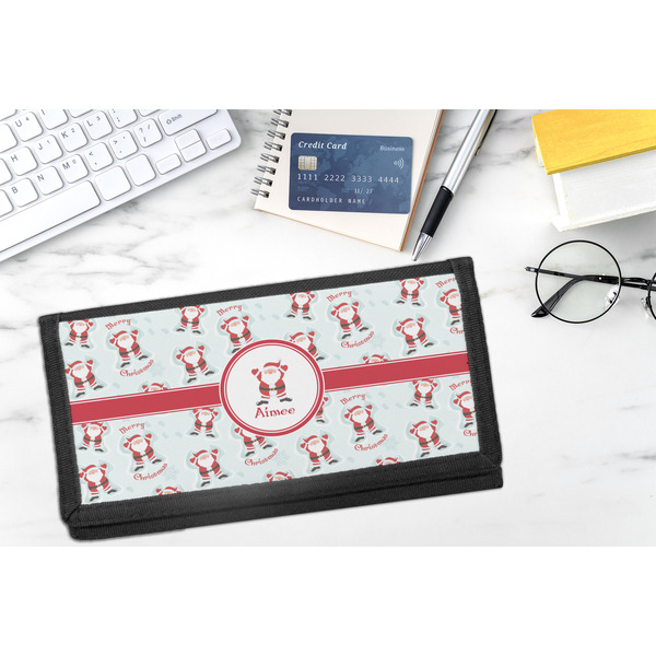 Santa Clause Making Snow Angels DyeTrans Checkbook Cover - LIFESTYLE