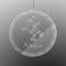 Santa Clause Making Snow Angels Engraved Glass Ornament - Round (Front)