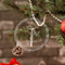 Santa Clause Making Snow Angels Engraved Glass Ornaments - Round (Lifestyle)
