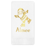 Santa Clause Making Snow Angels Guest Napkins - Foil Stamped (Personalized)