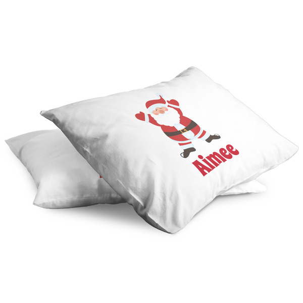 Santa Clause Making Snow Angels Full Pillow Case - TWO (partial print)