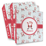 Santa Clause Making Snow Angels 3 Ring Binder - Full Wrap (Personalized)