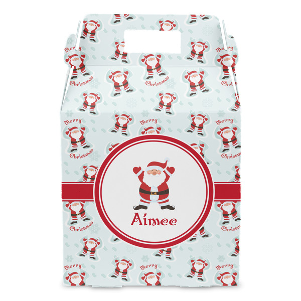 Santa Clause Making Snow Angels Gable Favor Box - Front