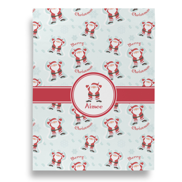 Santa Clause Making Snow Angels Garden Flags - Large - Single Sided - FRONT