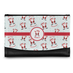 Santa Clause Making Snow Angels Genuine Leather Women's Wallet - Small (Personalized)