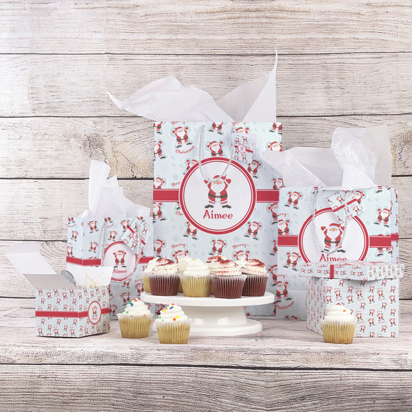 Santa Clause Making Snow Angels Gift Bags - In Context