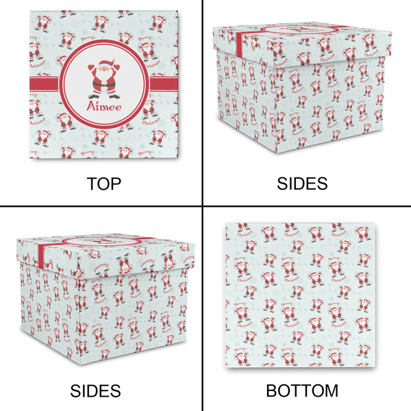 Santa Clause Making Snow Angels Gift Boxes with Lid - Canvas Wrapped - Medium - Approval