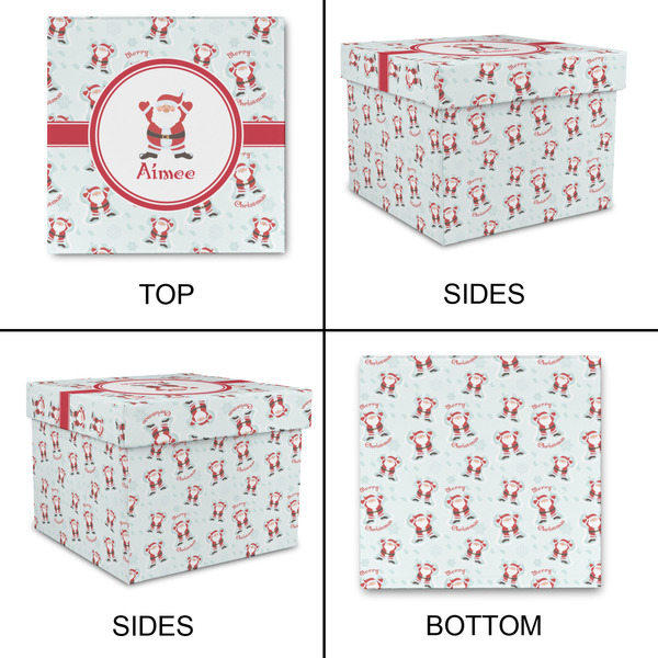 Santa Clause Making Snow Angels Gift Boxes with Lid - Canvas Wrapped - Small - Approval