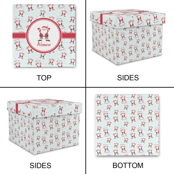 Santa Clause Making Snow Angels Gift Boxes with Lid - Canvas Wrapped - X-Large - Approval