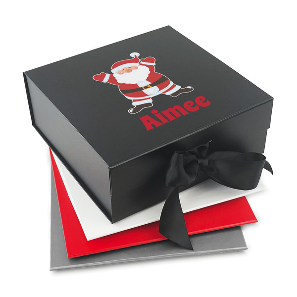 Custom Santa Clause Making Snow Angels Gift Box with Magnetic Lid (Personalized)