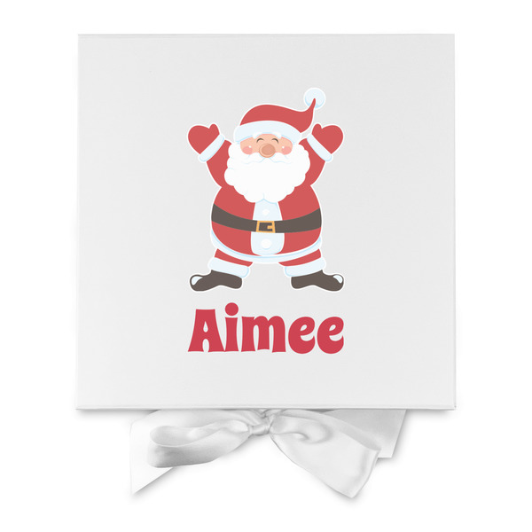 Santa Clause Making Snow Angels Gift Boxes with Magnetic Lid - White - Approval