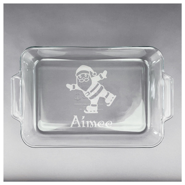 Santa Clause Making Snow Angels Glass Baking Dish - APPROVAL (13x9)