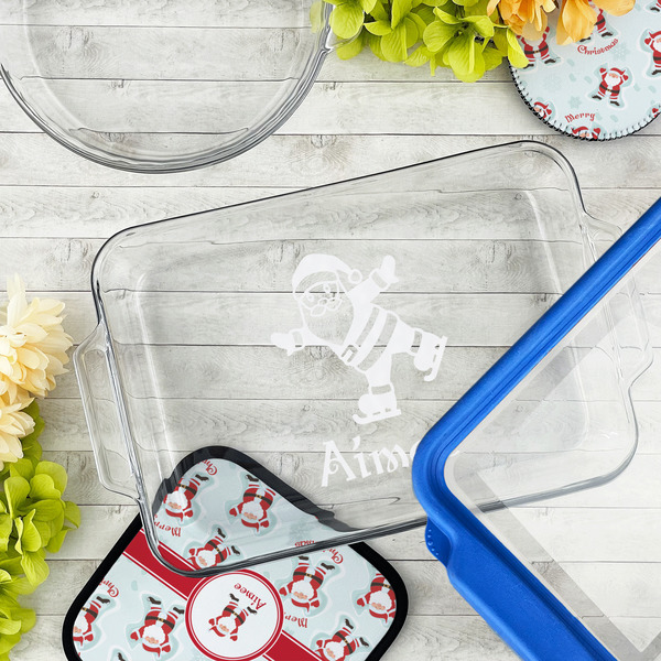 Santa Clause Making Snow Angels Glass Baking Dish - LIFESTYLE (13x9)